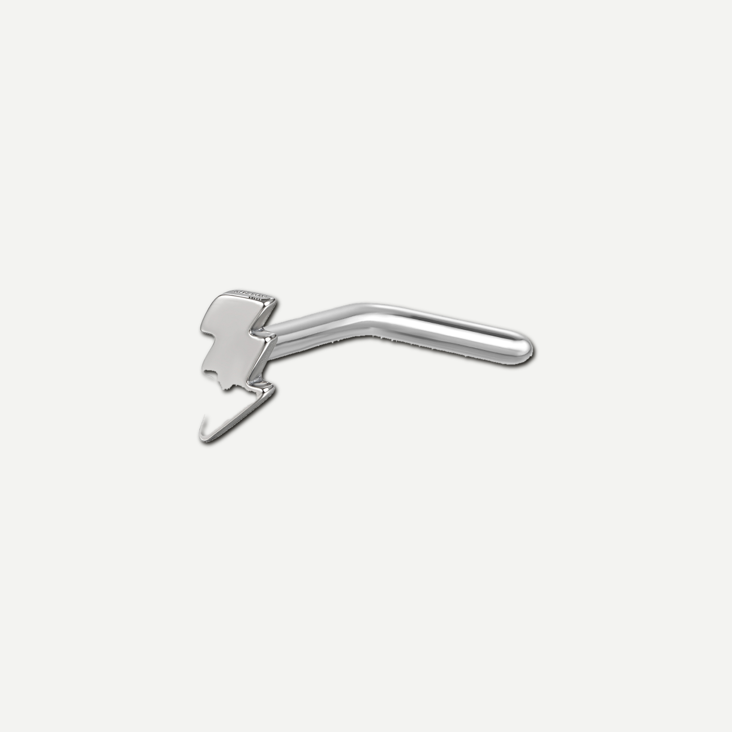 Implant Grade Titanium - Nose Stud / Nose Ring - Silver - 20G (0.8 x 7mm mm) - product view