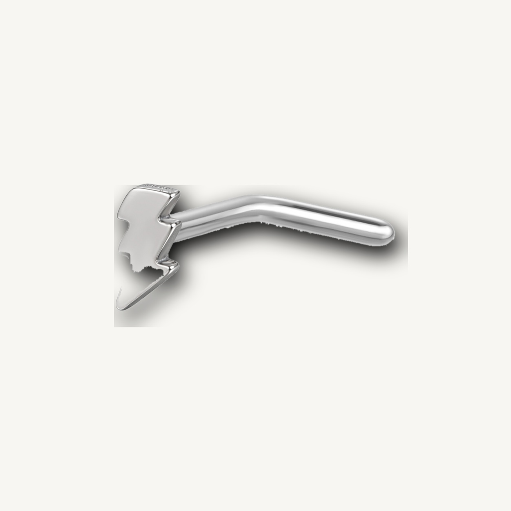 Implant Grade Titanium - Nose Stud / Nose Ring - Silver - 20G (0.8 x 7mm mm) - detail view