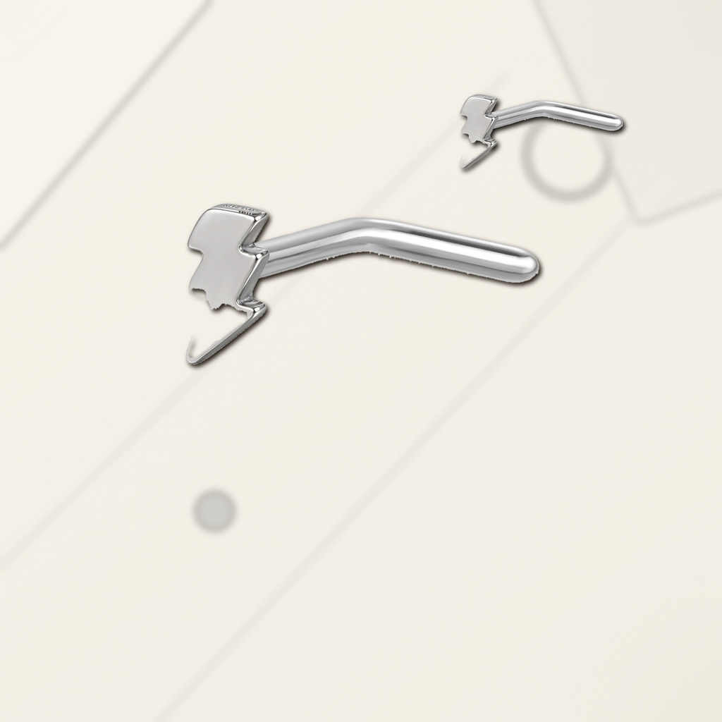 Implant Grade Titanium - Nose Stud / Nose Ring - Silver - 20G (0.8 x 7mm mm) - styling view