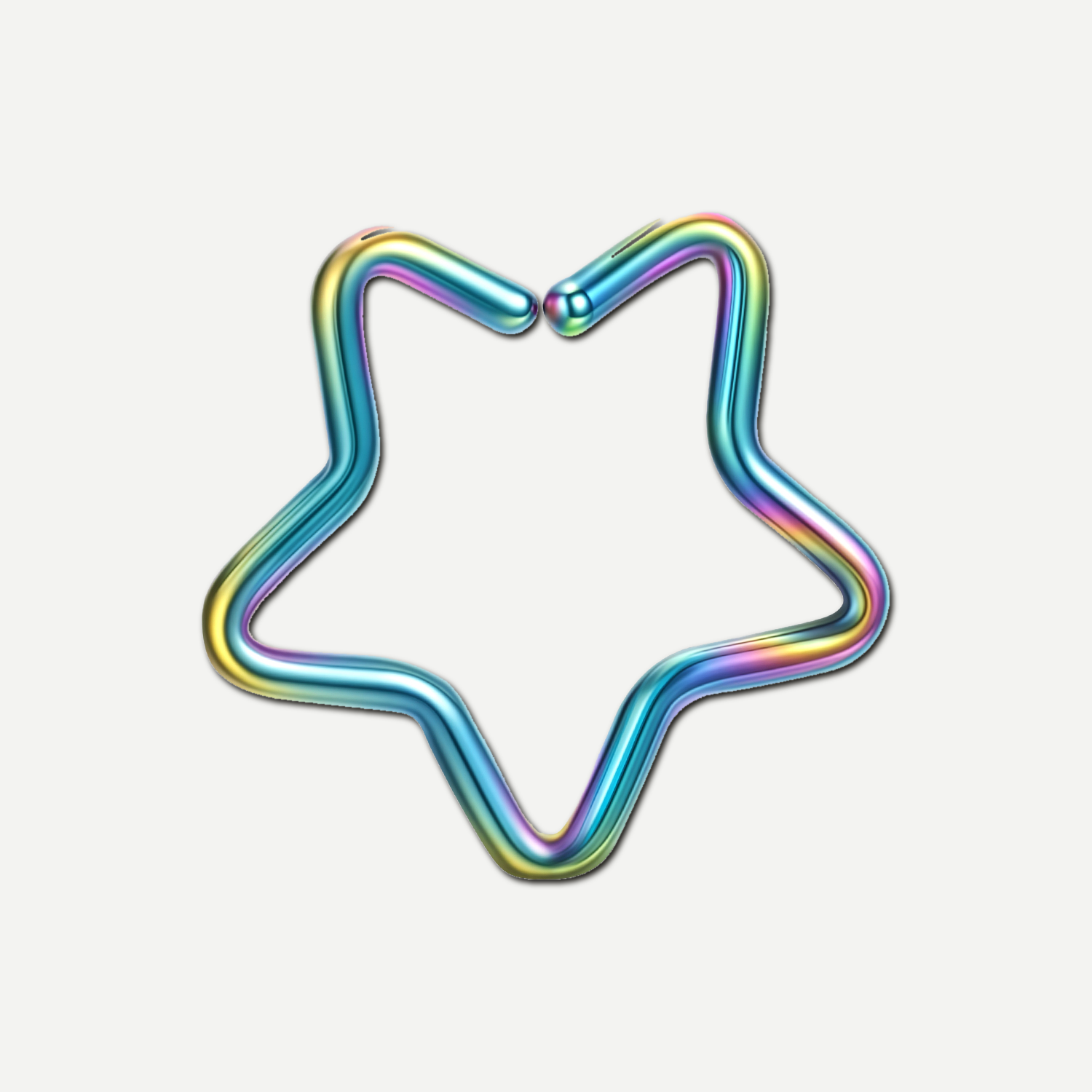 Implant Grade Titanium - Nose Stud / Nose Ring - Rainbow - 20G (0.8 x 8 mm) - product view