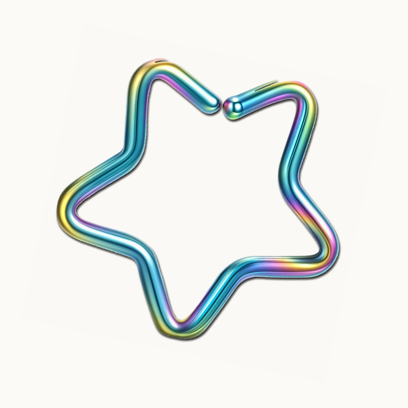 Implant Grade Titanium - Nose Stud / Nose Ring - Rainbow - 20G (0.8 x 8 mm) - gallery view