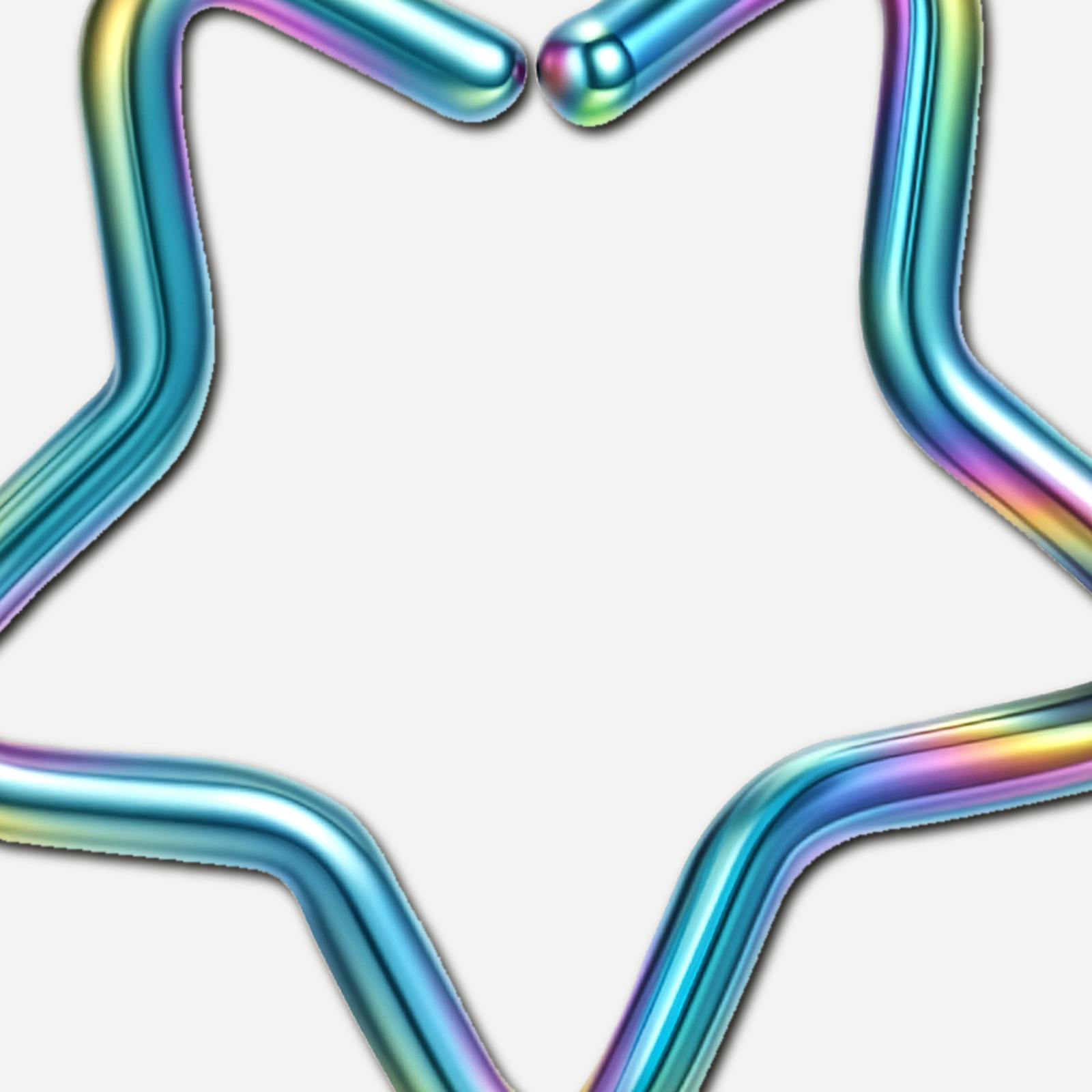 Implant Grade Titanium - Nose Stud / Nose Ring - Rainbow - 20G (0.8 x 8 mm) - detail view
