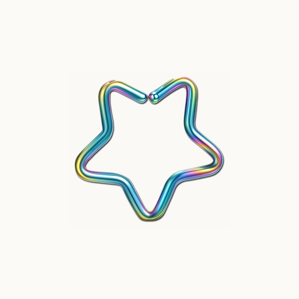 Implant Grade Titanium - Nose Stud / Nose Ring - Rainbow - 20G (0.8 x 8 mm) - gallery view