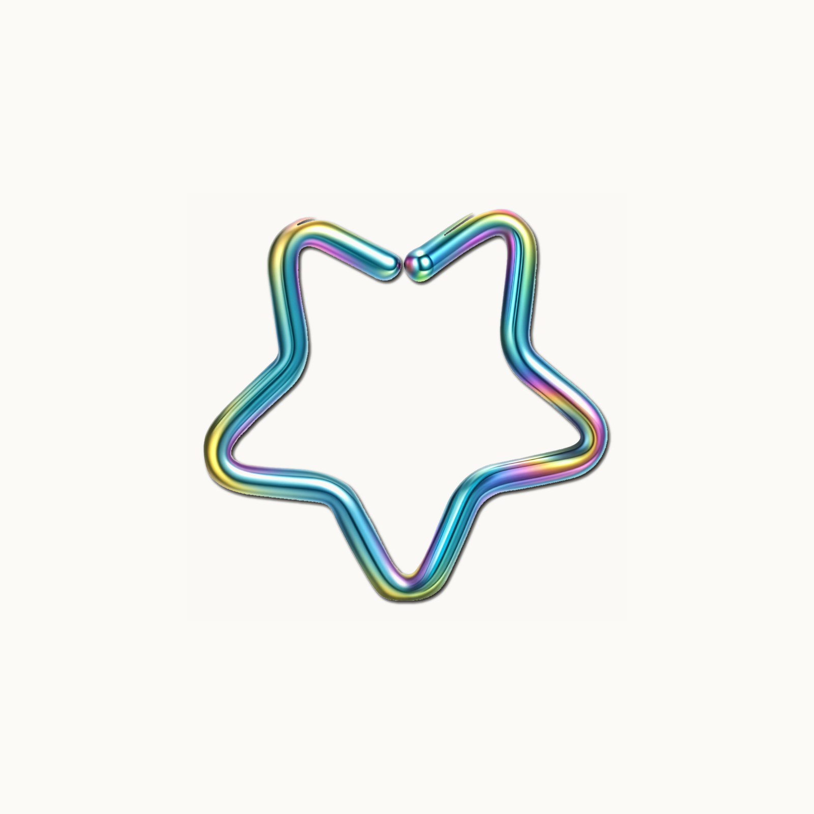 Implant Grade Titanium - Nose Stud / Nose Ring - Rainbow - 20G (0.8 x 8 mm) - gallery view