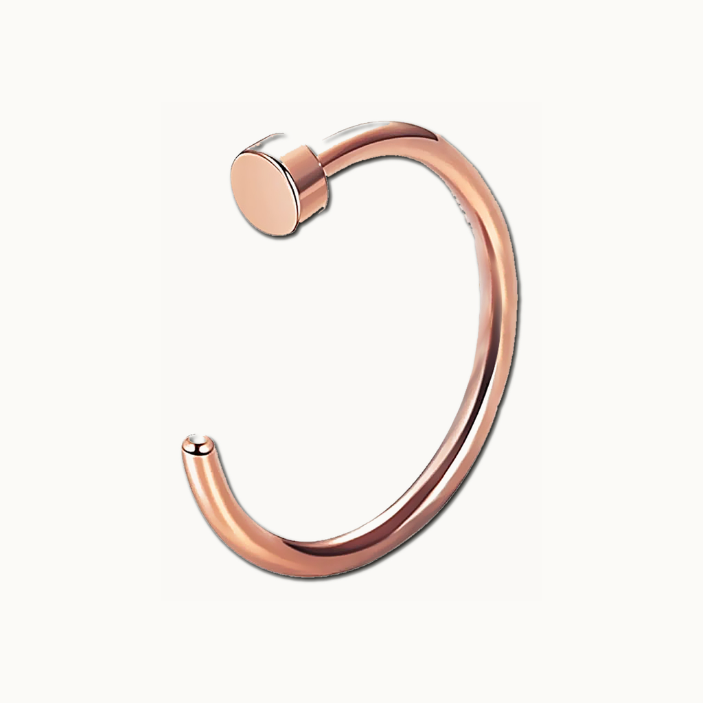 Implant Grade Titanium - Nose Stud / Nose Ring - Rose Gold - 18G (1.0 x 8 mm) - gallery view