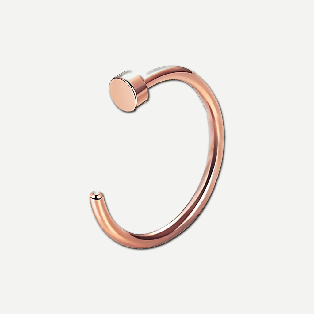 Implant Grade Titanium - Nose Stud / Nose Ring - Rose Gold - 18G (1.0 x 8 mm) - product view