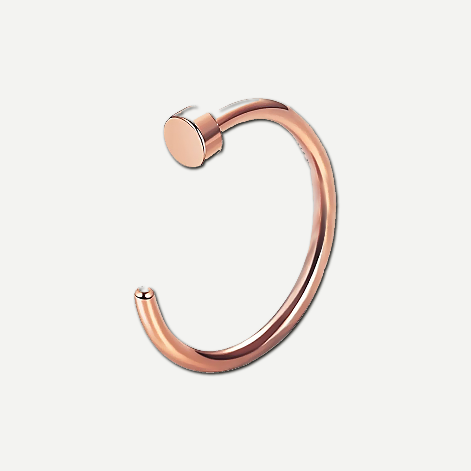 Implant Grade Titanium - Nose Stud / Nose Ring - Rose Gold - 18G (1.0 x 8 mm) - product view