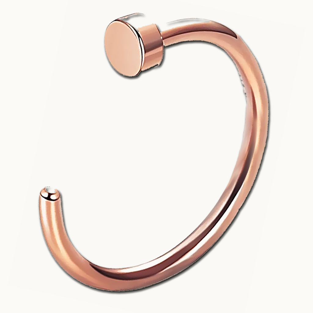 Implant Grade Titanium - Nose Stud / Nose Ring - Rose Gold - 18G (1.0 x 8 mm) - gallery view