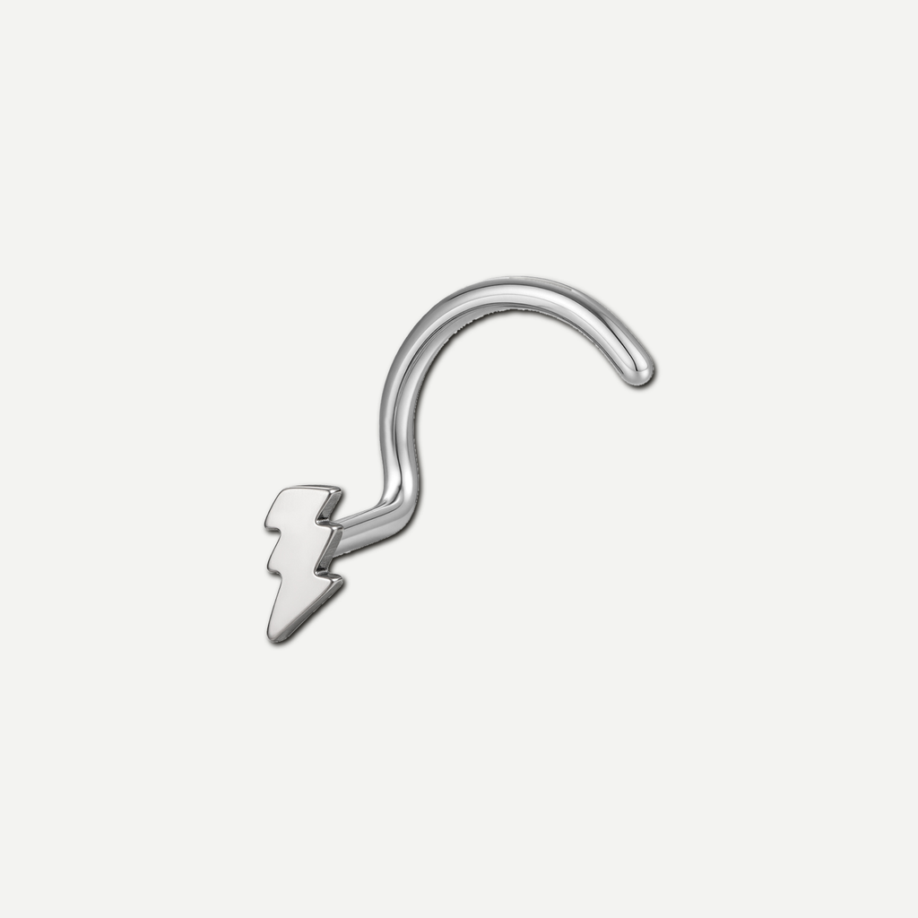 Implant Grade Titanium - Nose Stud / Nose Ring - Silver - 20G (0.8 mm) - product view