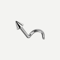 Implant Grade Titanium - Nose Stud / Nose Ring - Silver - 20G (0.8 x 6+2 mm) - product view