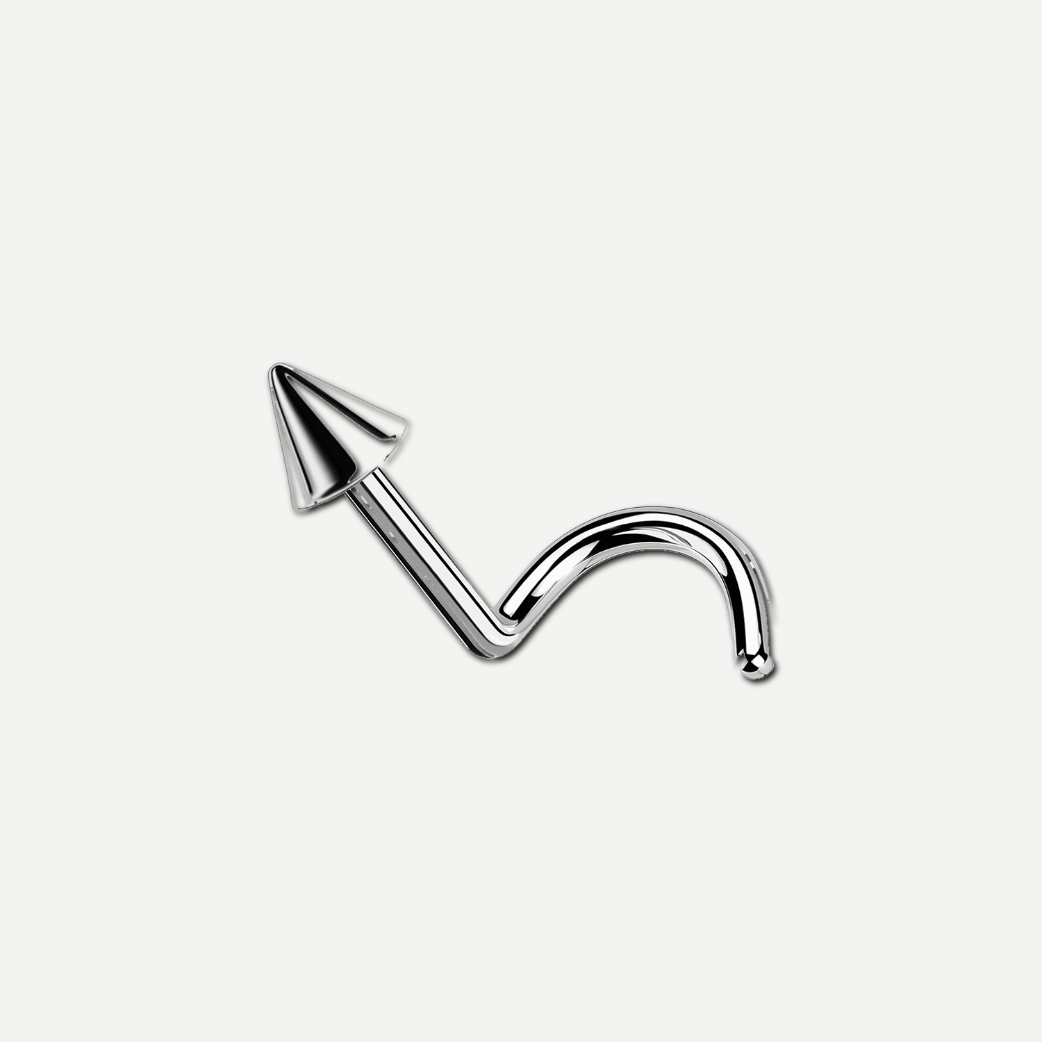 Implant Grade Titanium - Nose Stud / Nose Ring - Silver - 20G (0.8 x 6+2 mm) - product view