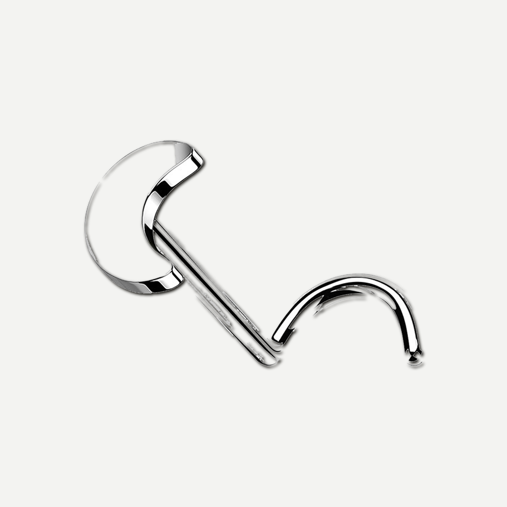 Implant Grade Titanium - Nose Stud / Nose Ring - Silver - 20G (0.8 mm) - product view