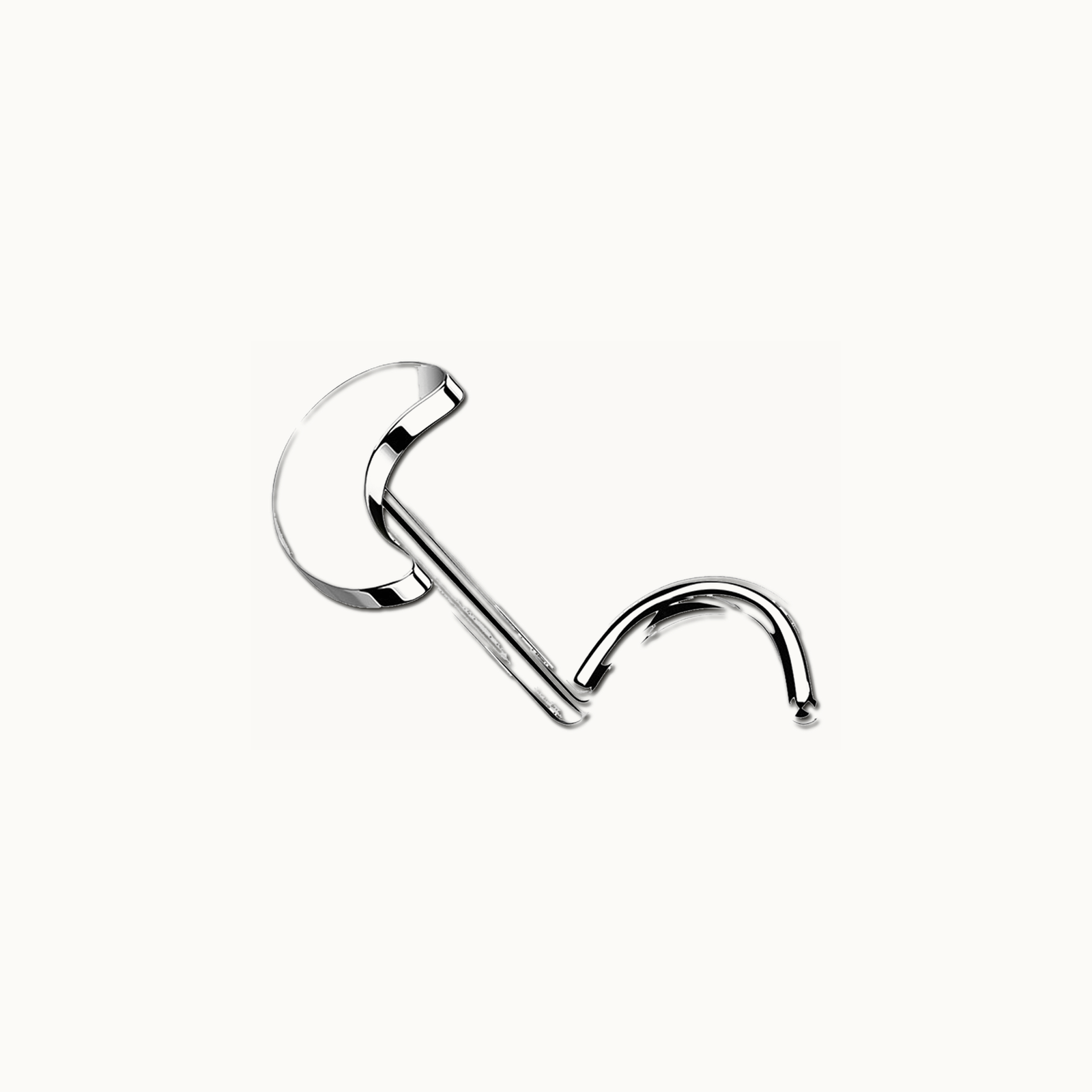 Implant Grade Titanium - Nose Stud / Nose Ring - Silver - 20G (0.8 mm) - gallery view