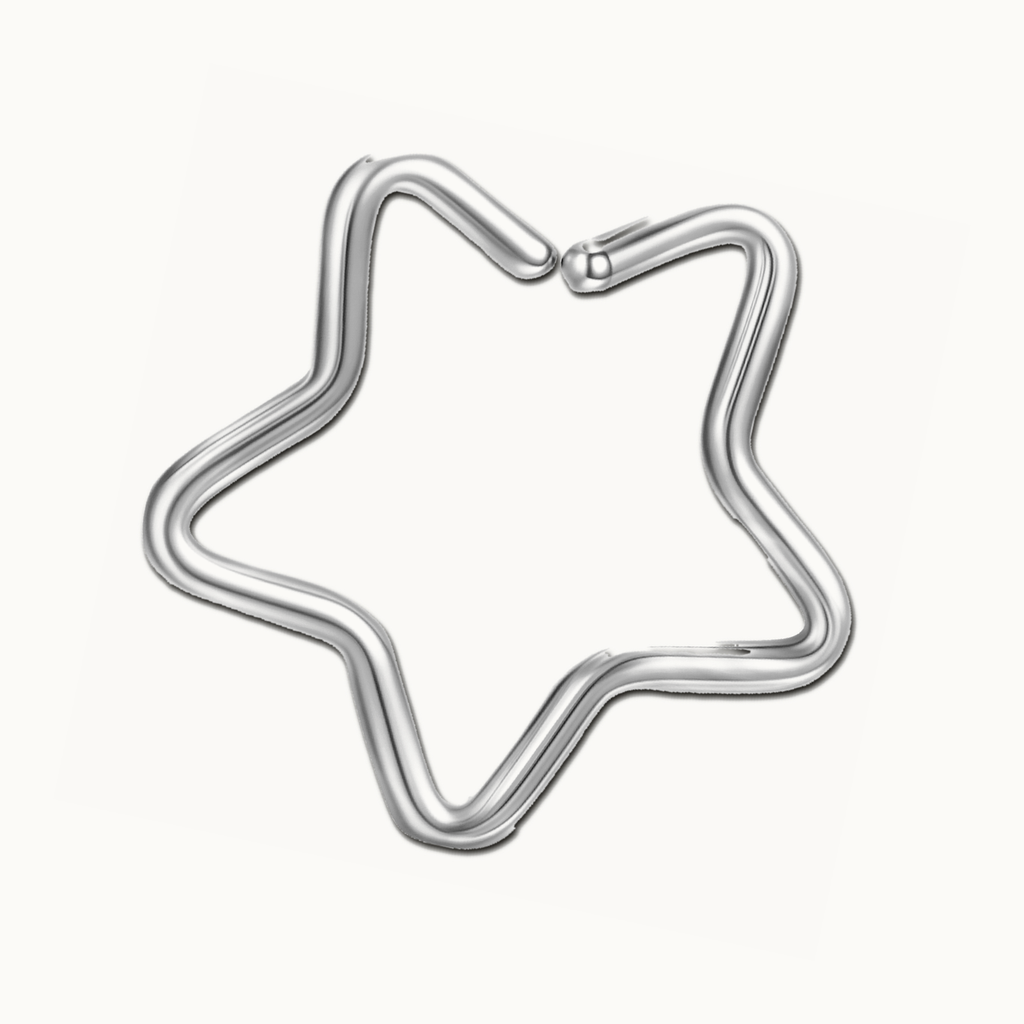 Implant Grade Titanium - Nose Stud / Nose Ring - Silver - 14 mm - gallery view