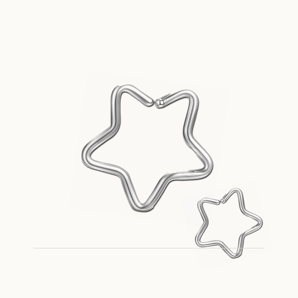 Implant Grade Titanium - Nose Stud / Nose Ring - Silver - 14 mm - styling view