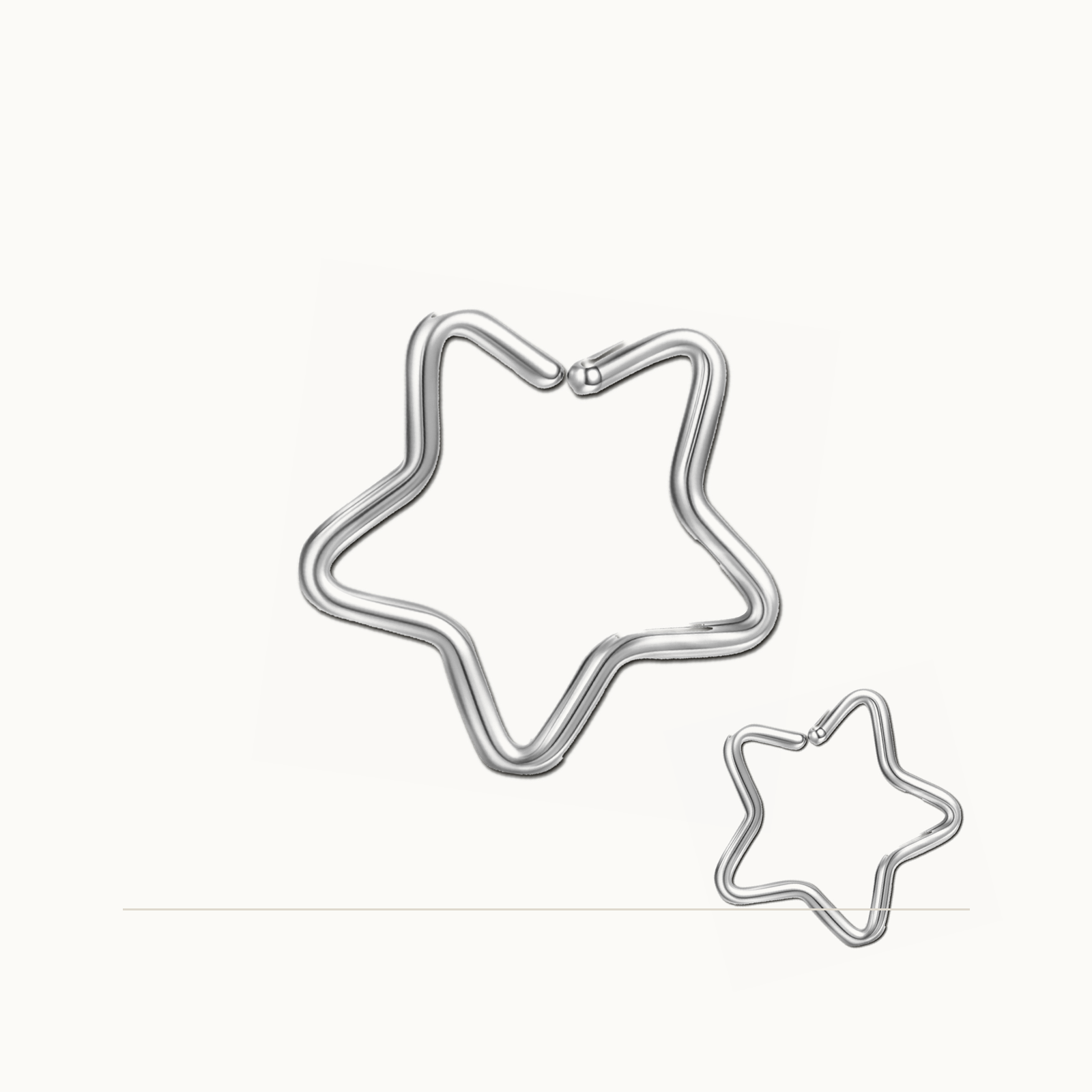 Implant Grade Titanium - Nose Stud / Nose Ring - Silver - 14 mm - styling view
