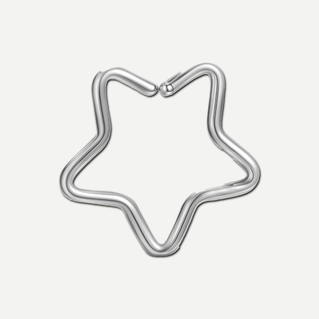 Implant Grade Titanium - Nose Stud / Nose Ring - Silver - 16G (1.2 x 12 mm) - product view