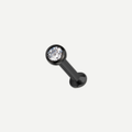 Implant Grade Titanium - Nose Stud / Nose Ring - Black - Clear CZ - 16G (1.2 x 5+1.5 mm) - product view