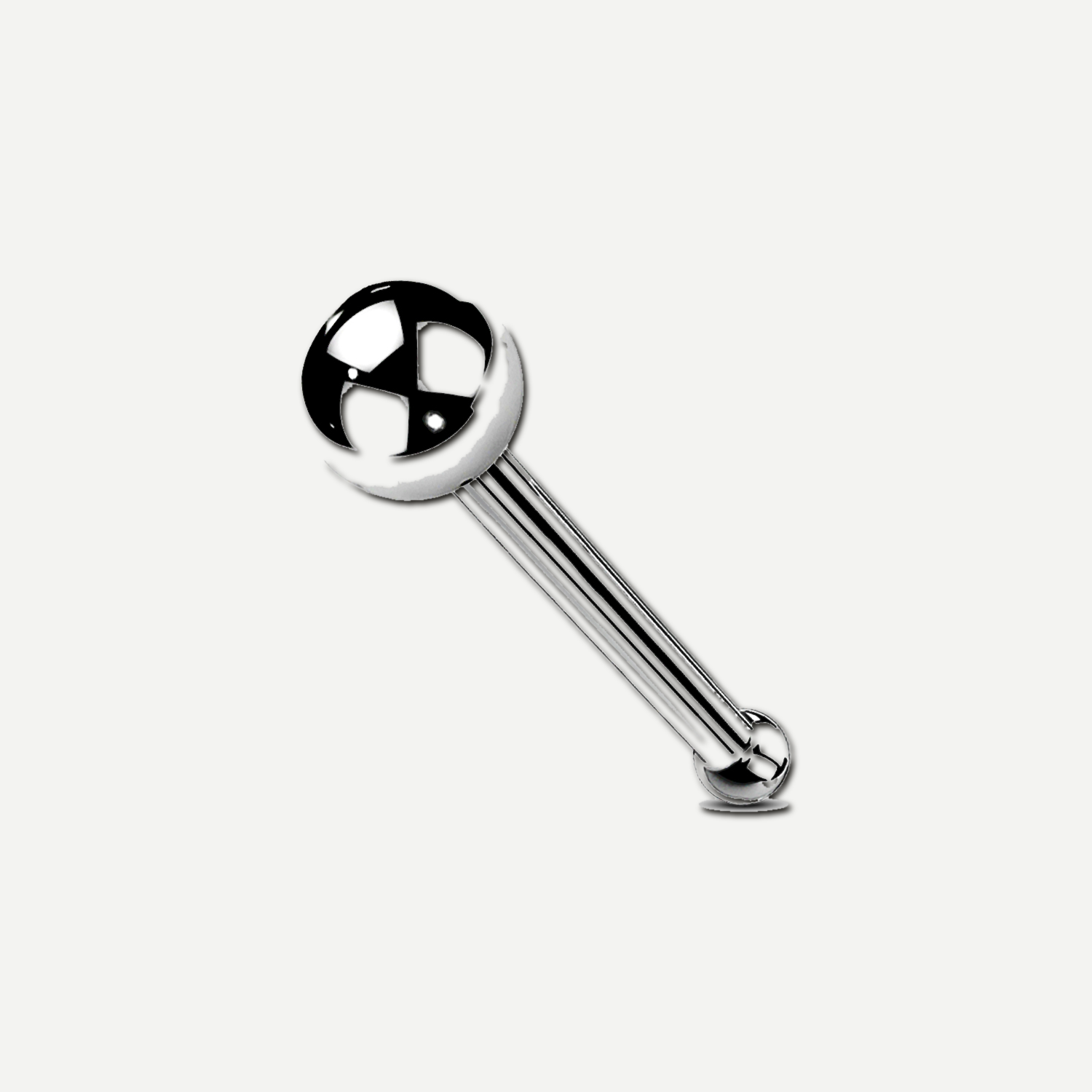 Implant Grade Titanium - Nose Stud / Nose Ring - Silver - 20G (0.8 x 7 mm) - product view