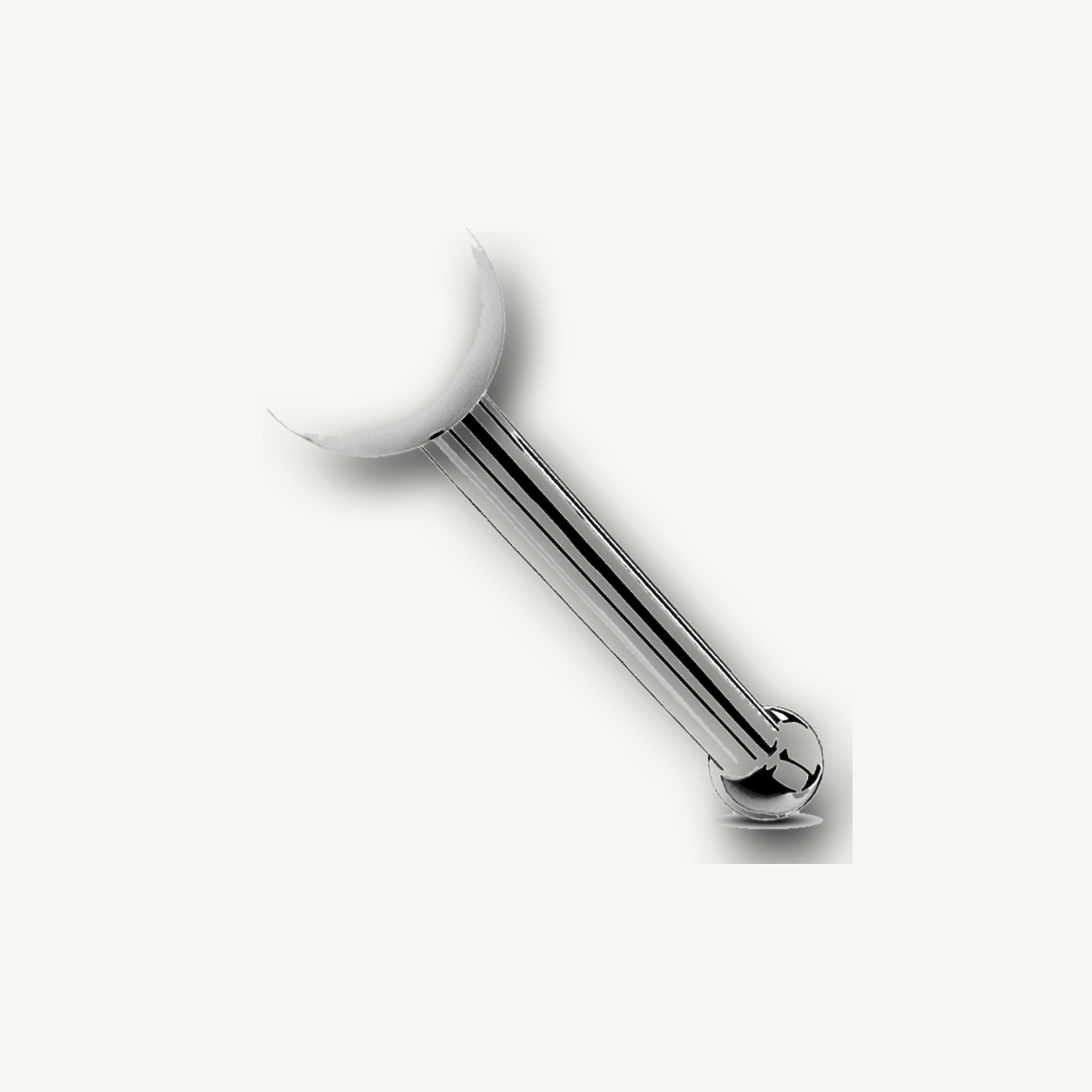 Implant Grade Titanium - Nose Stud / Nose Ring - Silver - 20G (0.8 x 7 mm) - detail view