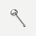 Implant Grade Titanium - Nose Stud / Nose Ring - Silver - Clear CZ - 20G (0.8 x 7+1.5 mm) - product view