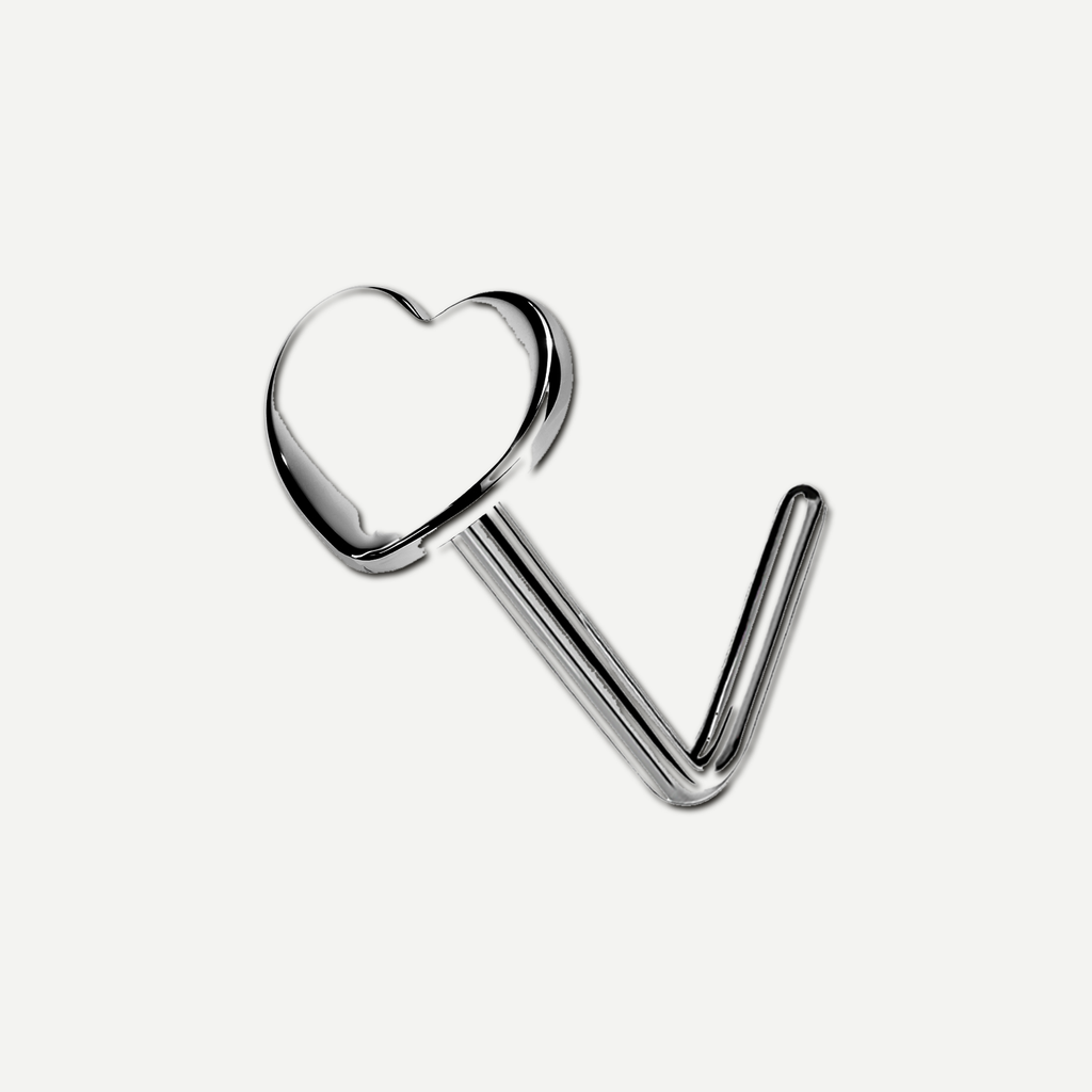 Implant Grade Titanium - Nose Stud / Nose Ring - White Gold - 20G (0.8 x 6 mm) - product view