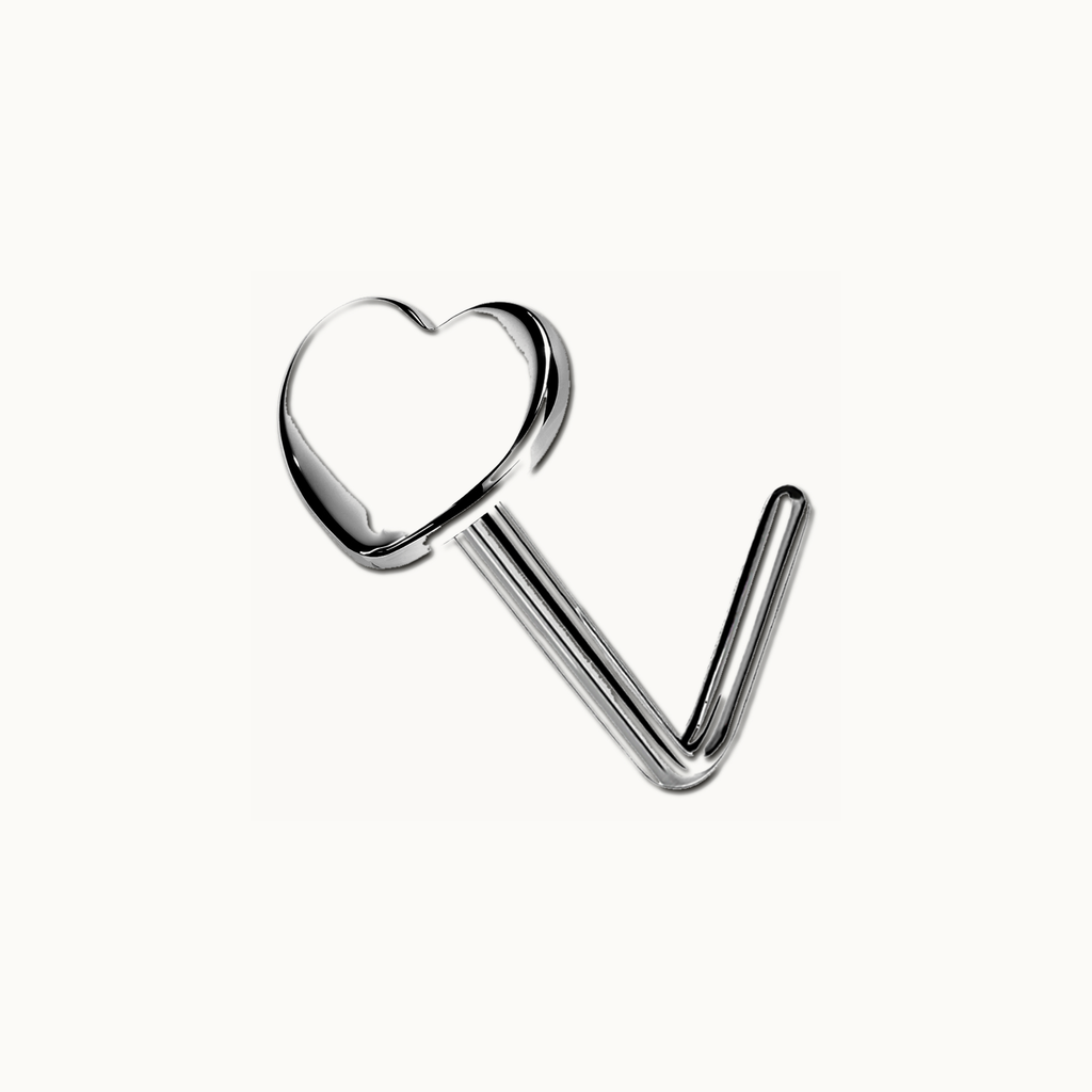 Implant Grade Titanium - Nose Stud / Nose Ring - White Gold - 20G (0.8 x 6 mm) - gallery view