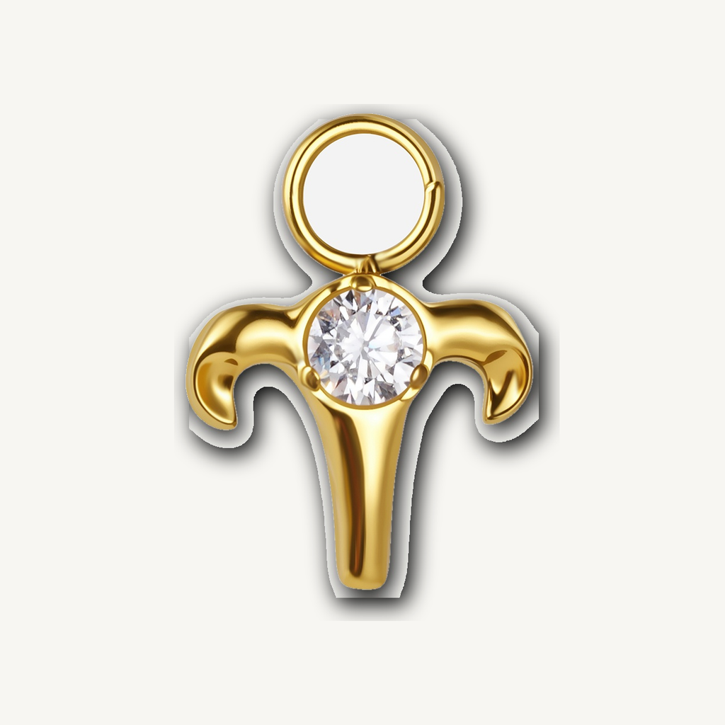 Implant Grade Titanium - Piercing Part - Gold - Clear CZ - product view
