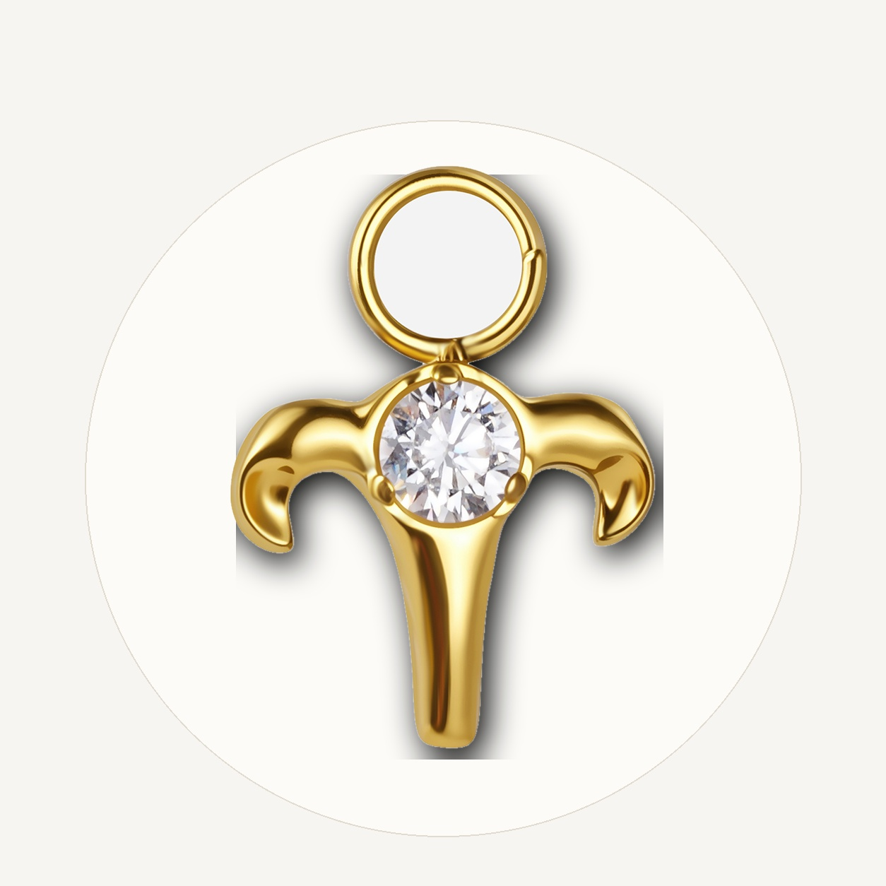 Implant Grade Titanium - Piercing Part - Gold - Clear CZ - styling view