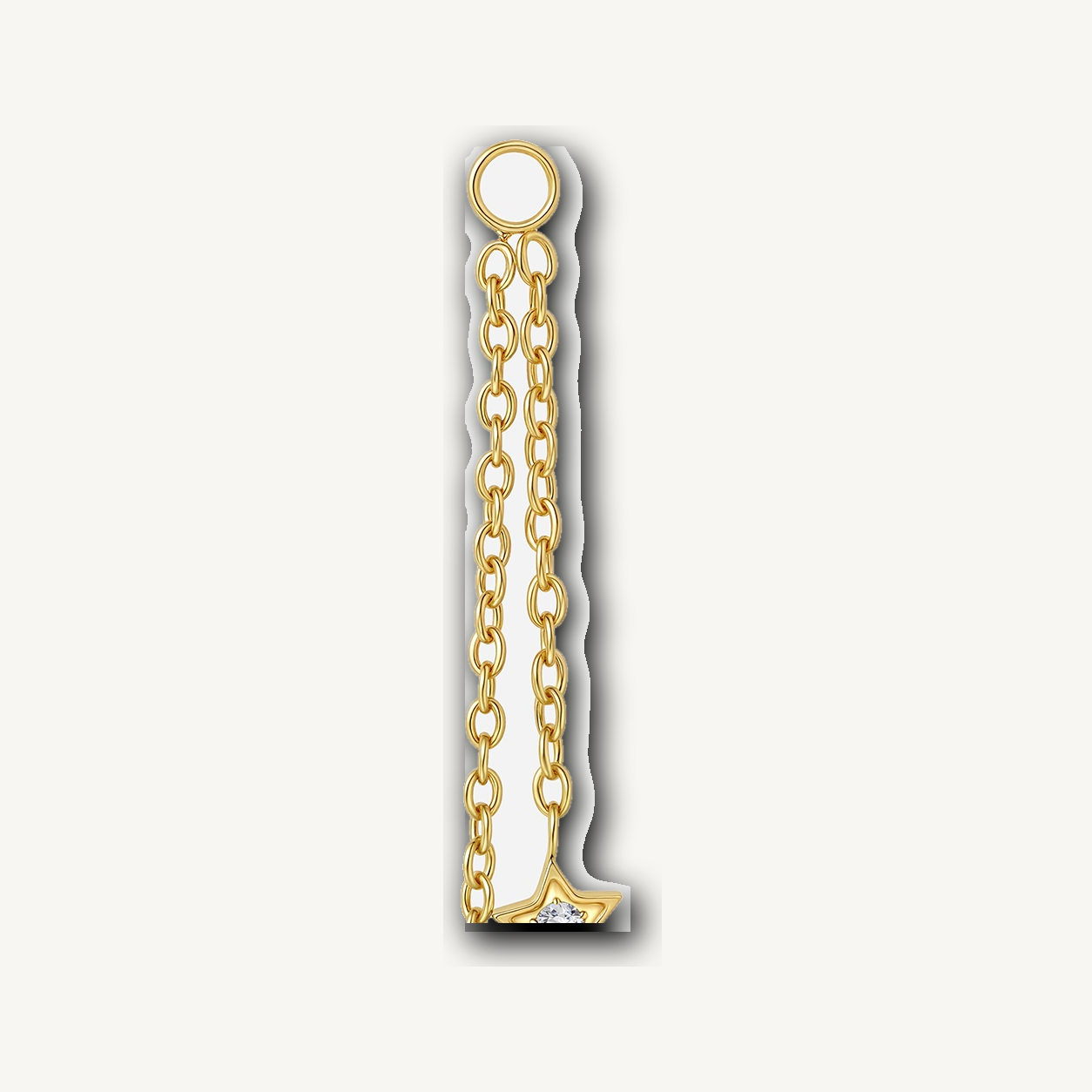 Implant Grade Titanium - Piercing Part - Gold - Clear CZ - detail view
