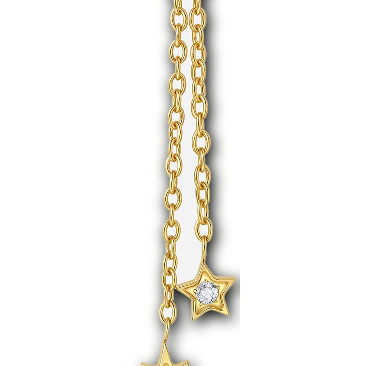 Implant Grade Titanium - Piercing Part - Gold - Clear CZ - detail view