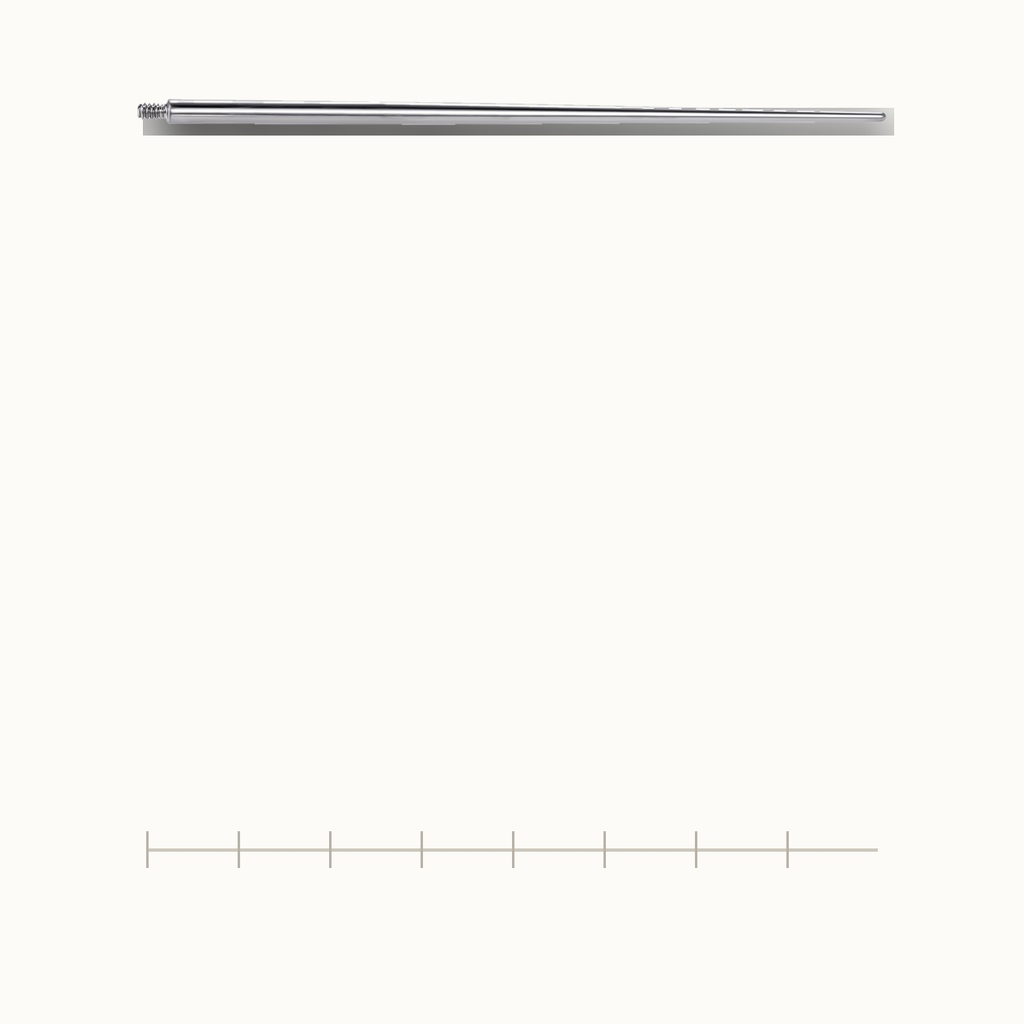 Implant Grade Titanium - Piercing Part - Silver - 16G (1.2 x 30 mm) - scale view