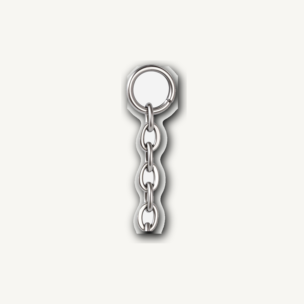 Implant Grade Titanium - Piercing Part - Silver - Clear CZ - detail view