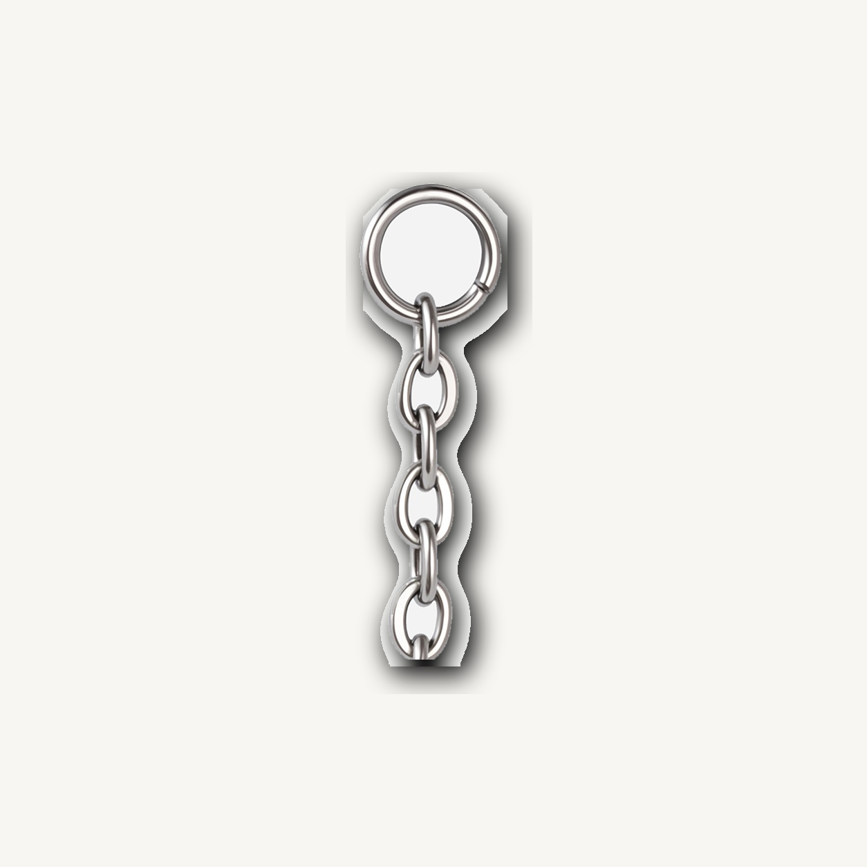 Implant Grade Titanium - Piercing Part - Silver - Clear CZ - detail view