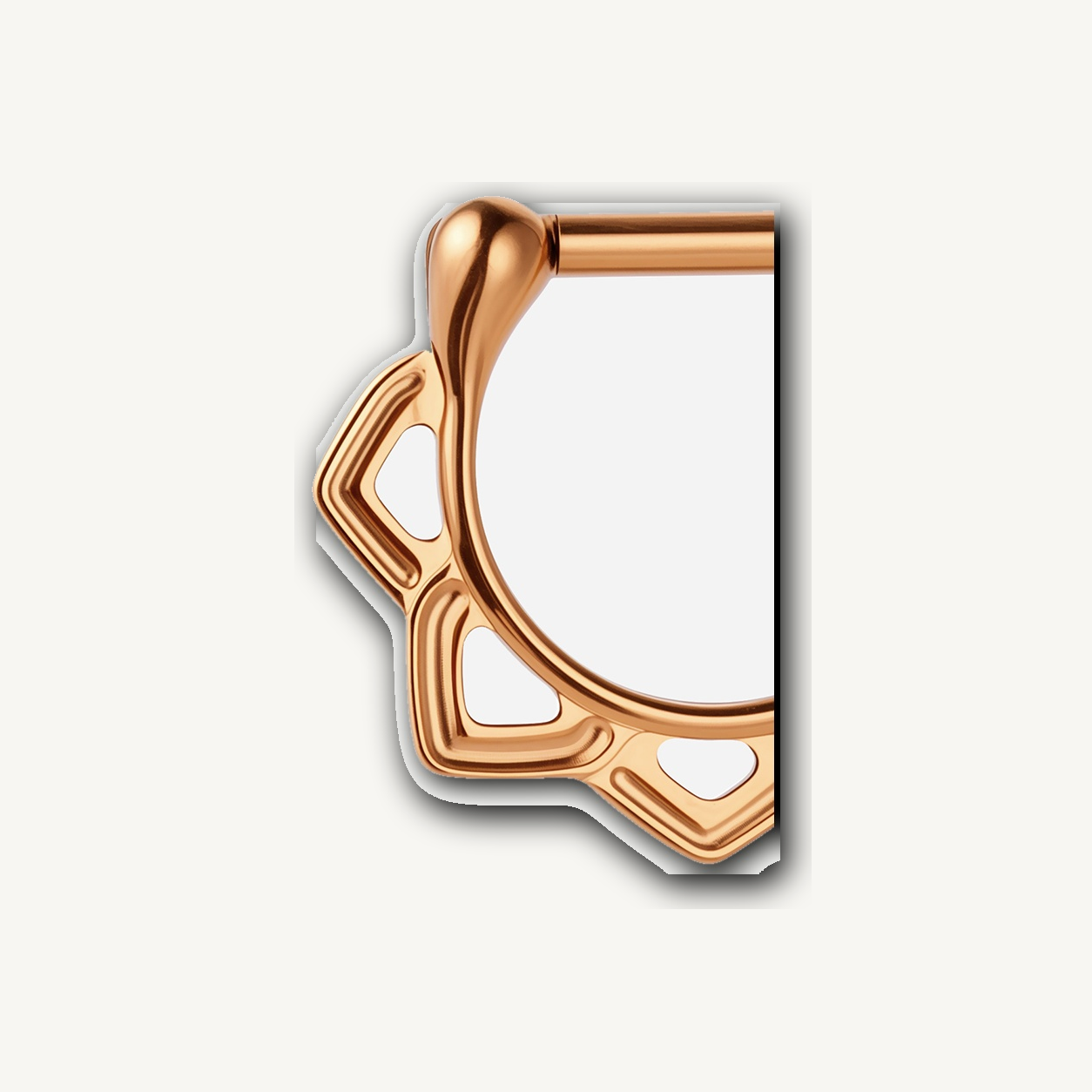 Implant Grade Titanium - Septum Ring - Rose Gold - 16G (1.2 x 6 mm) - detail view