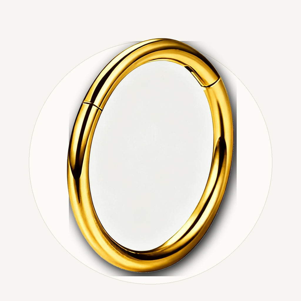 Implant Grade Titanium - Segment Ring - 24K Gold - 16G (1.2 x 6 mm) - styling view