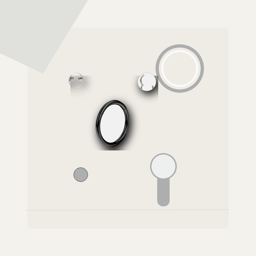 Implant Grade Titanium - Segment Ring - Black - 14G (1.6 x 8 mm) - styling view