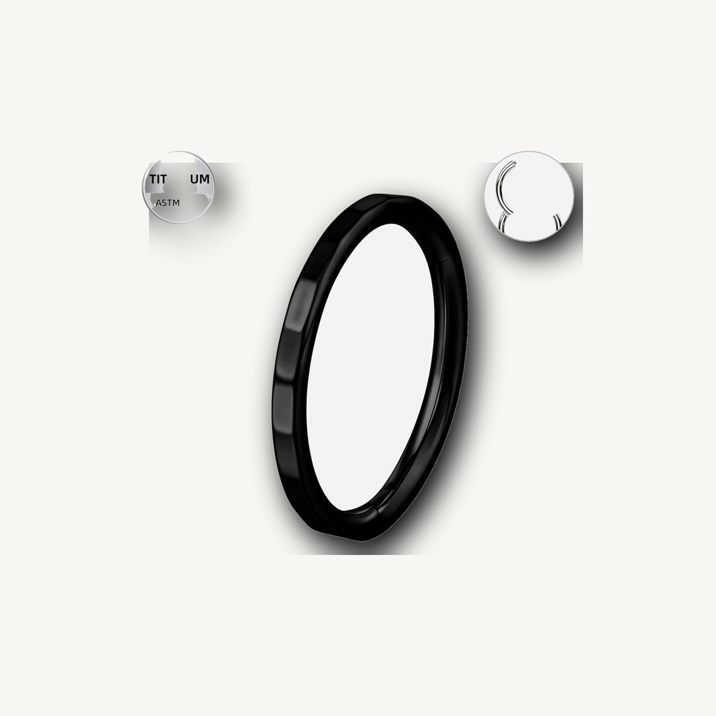 Implant Grade Titanium - Segment Ring - Black - 16G (1.2 x 10 mm) - detail view