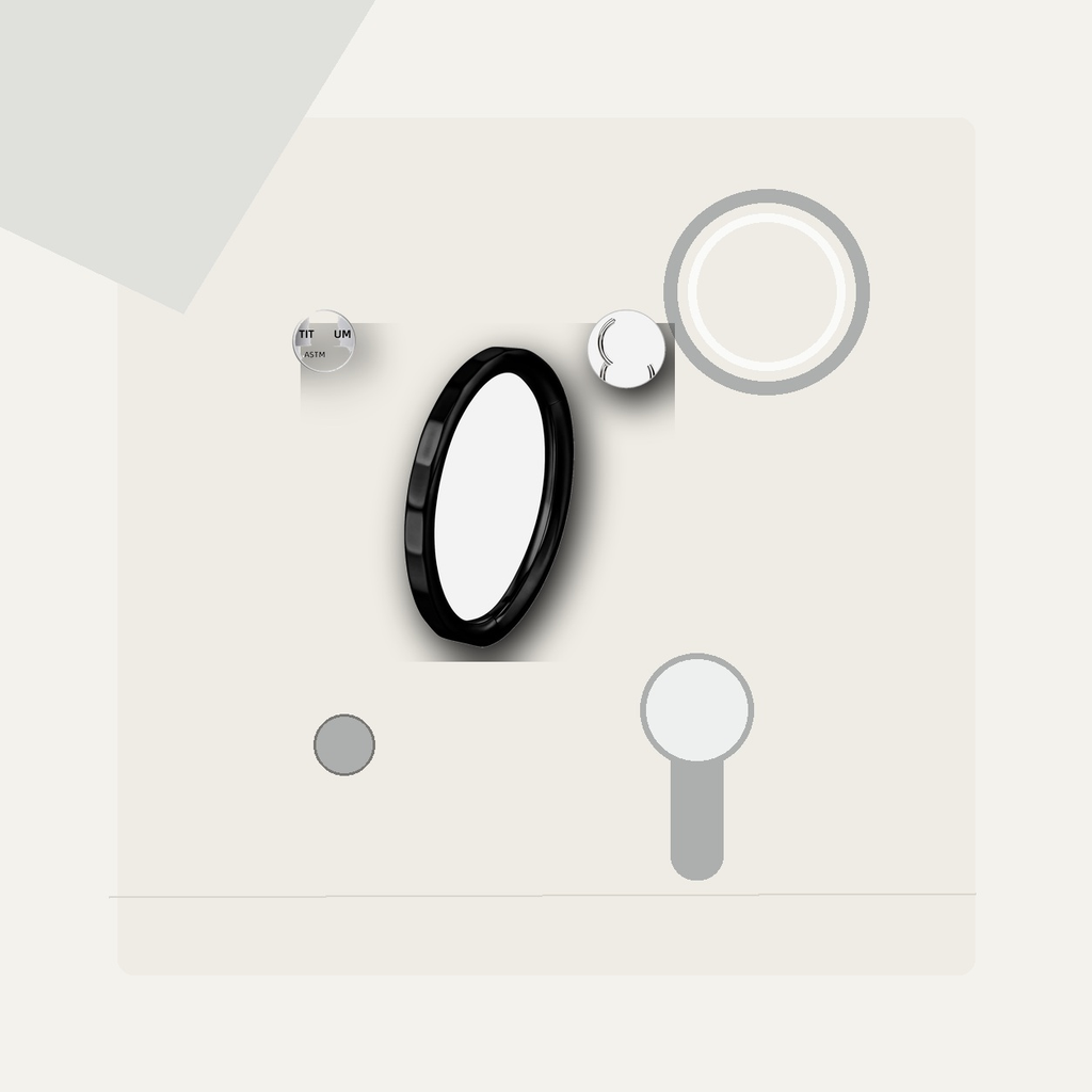 Implant Grade Titanium - Segment Ring - Black - 16G (1.2 x 10 mm) - styling view