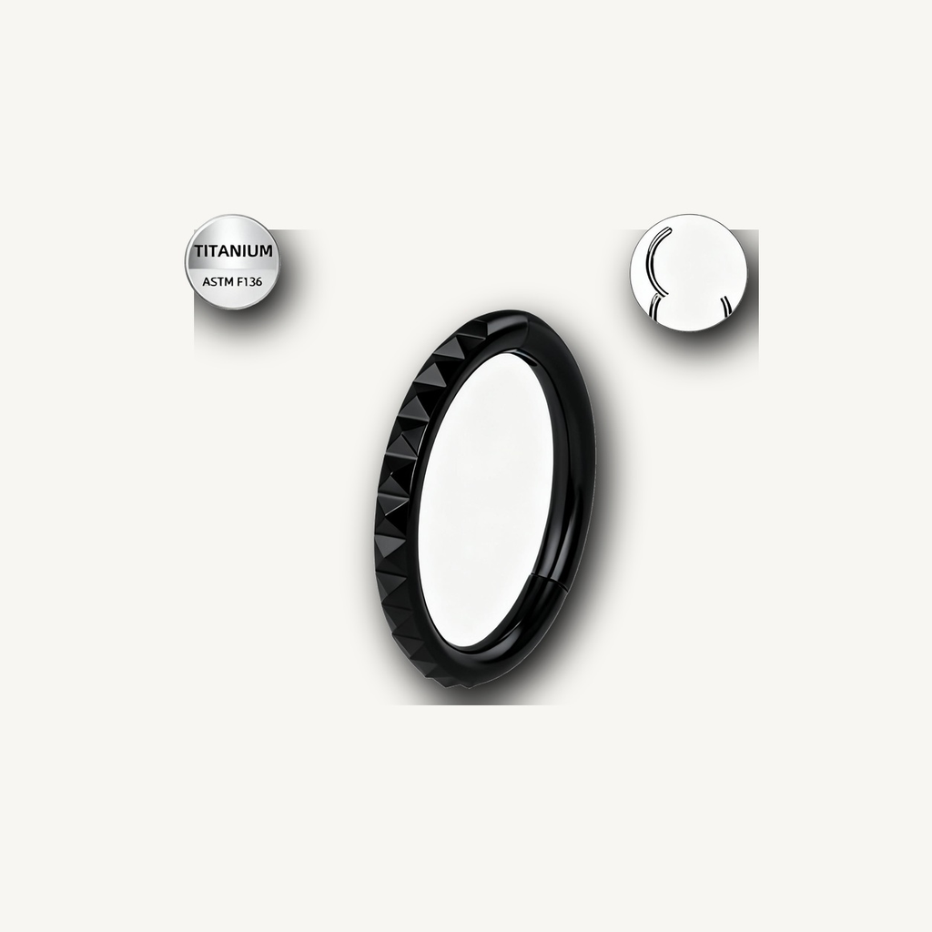 Implant Grade Titanium - Segment Ring - Black - 16G (1.2 x 8 mm) - detail view