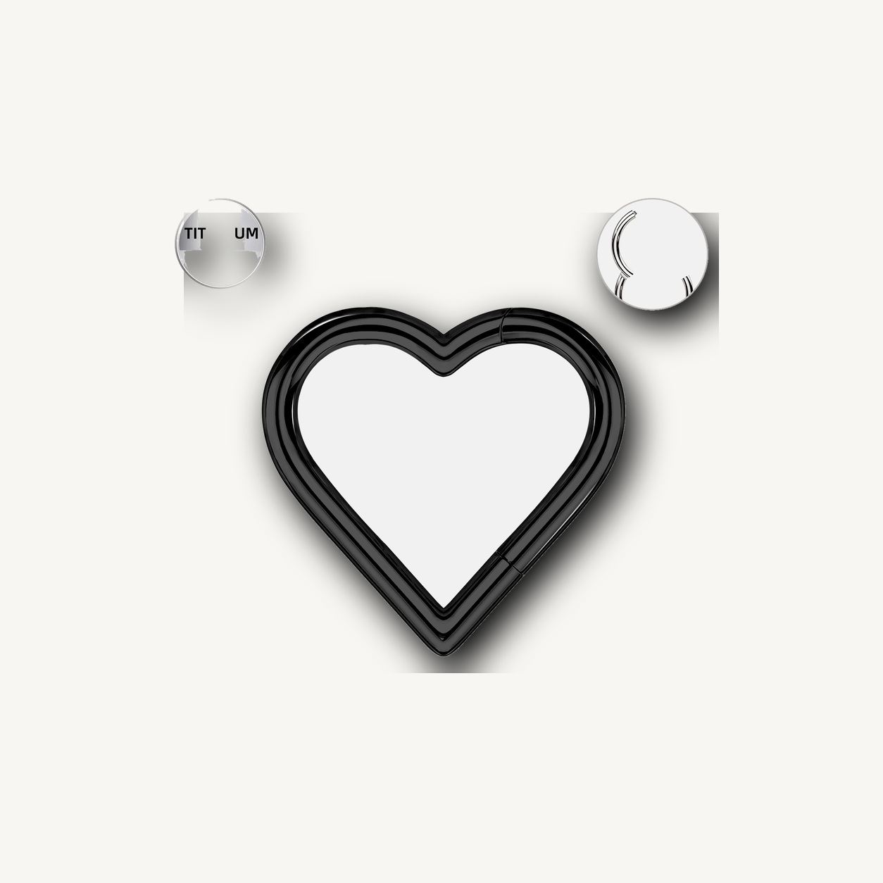 Implant Grade Titanium - Segment Ring - Black - 18G (1.0 x 8 mm) - detail view