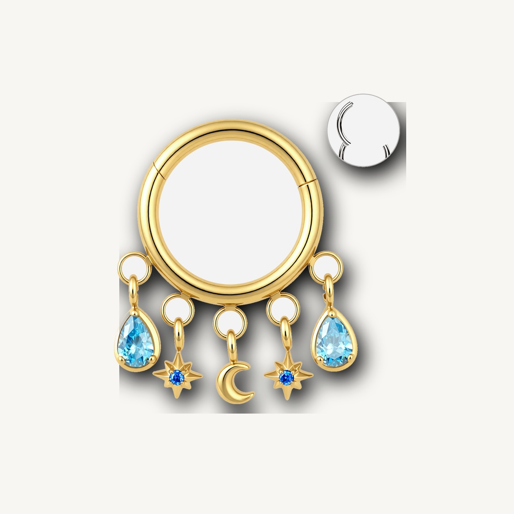 Implant Grade Titanium - Segment Ring - Gold - NBL - 16G (1.2 x 8 mm) - detail view