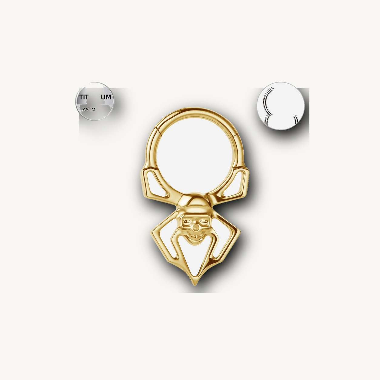 Implant Grade Titanium - Segment Ring - Gold - 16G (1.2 x 8 mm) - detail view
