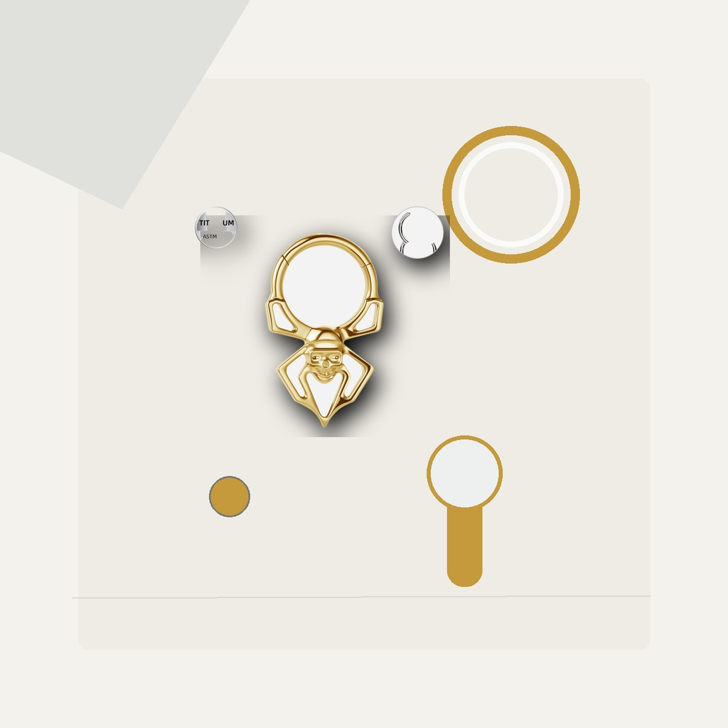 Implant Grade Titanium - Segment Ring - Gold - 16G (1.2 x 8 mm) - styling view