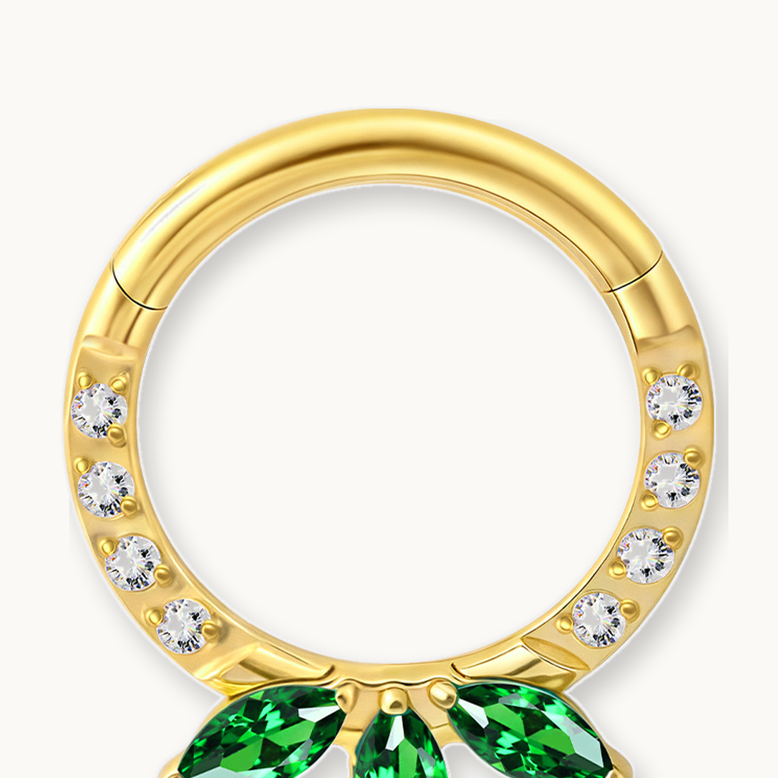 Implant Grade Titanium - Segment Ring - Gold - 16G (1.2 x 8 mm) - detail view