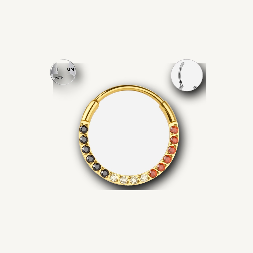 Implant Grade Titanium - Segment Ring - Gold - GDCZ - 20G (0.8 x 10 mm) - detail view
