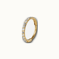 Implant Grade Titanium - Segment Ring - Gold - Clear CZ - 20G (0.8 x 7 mm) - product view