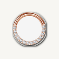Implant Grade Titanium - Segment Ring - Rose Gold - Clear CZ - 16G (1.2 x 6 mm) - product view