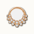 Implant Grade Titanium - Segment Ring - Rose Gold - Clear CZ - 16G (1.2 x 8 mm) - product view