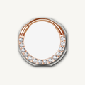 Implant Grade Titanium - Segment Ring - Rose Gold - Clear CZ - 20G (0.8 x 6 x 1.2 mm) - product view